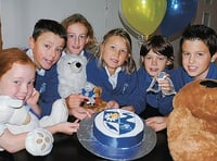 Pupils, teddy bears mark school's birthday