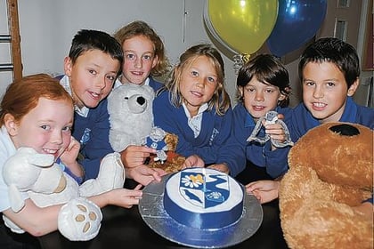 Pupils, teddy bears mark school's birthday