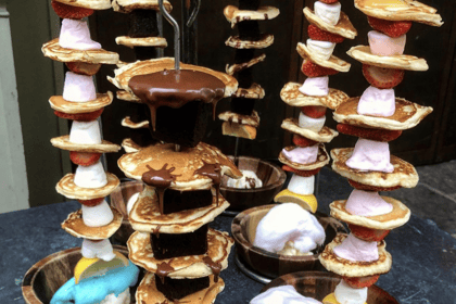 We tried The Botanist’s ‘hanging pancake kebab’ – and it was messy!