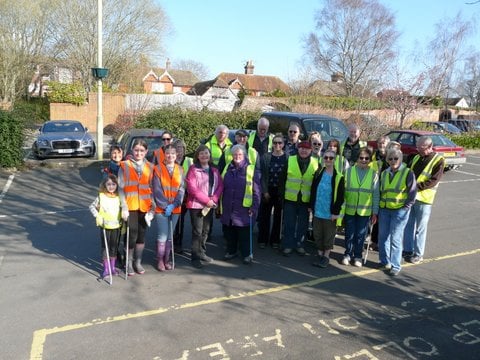 Volunteers find surf board during Liphook’s annual litter pick