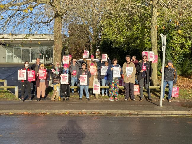 Lecturers at UCA Farnham also manned a picket line on Friday, November 25