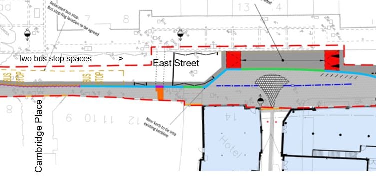 Crest Nicholson's original East Street bus stops proposal