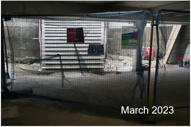 Sainsbury's South Street car park staircase as of March 2023