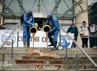 ‘Sewage’ poured outside Thames Water headquarters by XR rebels