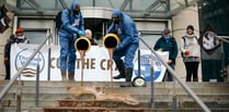 ‘Sewage’ poured outside Thames Water headquarters by XR rebels