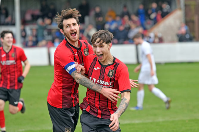 Archie Greenough is congratulated by Connor Hoare