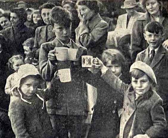 Children of the Clark family at Churt drank the Queen’s health in their souvenir coronation mugs