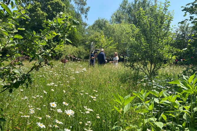 Space2Grow founder Lou James is interviewed by an Eden Project camera crew