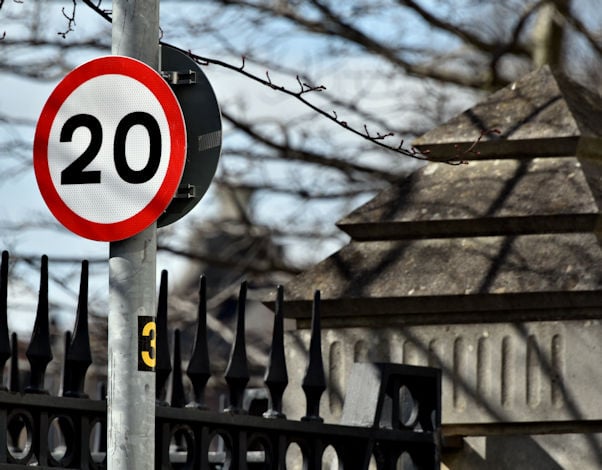 A 20mph limit sign