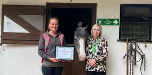 Treloar's presents certificate to Broadlands Riding for the Disabled