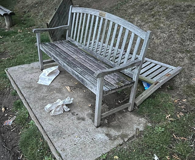 Liphook face vandalism problem as memorial bench is destroyed