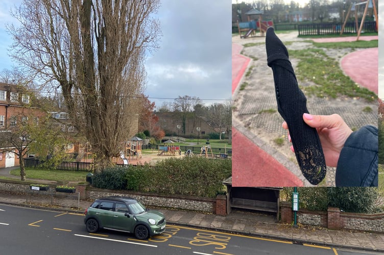 A large knife was discovered by a child in Gostrey Meadow's playground earlier in November