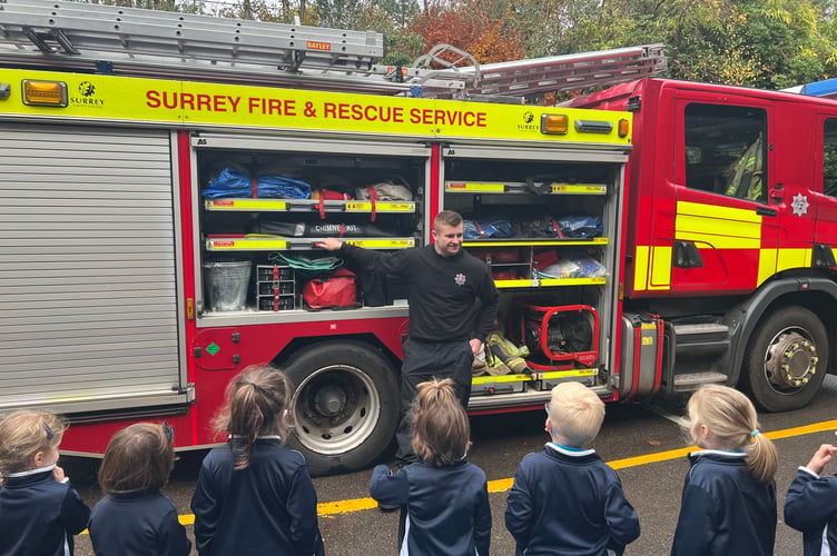 Surrey Fire & Rescue visiting the pupils at St Ives School