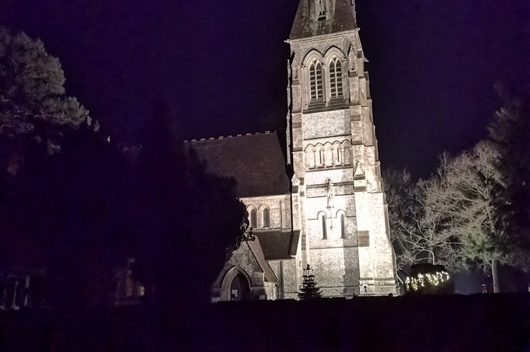 Lit up Privett Church