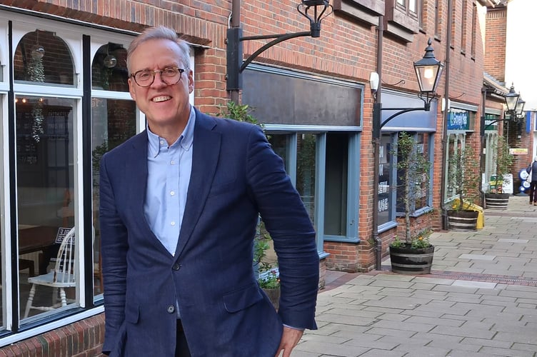 Dominic Martin, Lib Dem candidate for East Hampshire, in Westbrook Walk, Alton