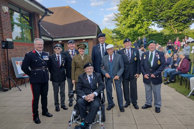 Veterans, Royal British Legion members, current serving members and singer Stephanie Belle at the event