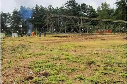 Timber! Transmission over as tower comes down