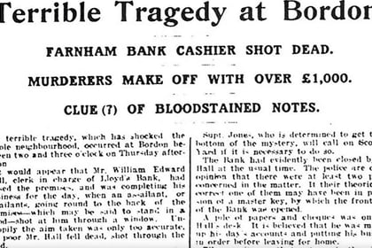 Peeps into the Past: Black day in Bordon as cashier killed in robbery