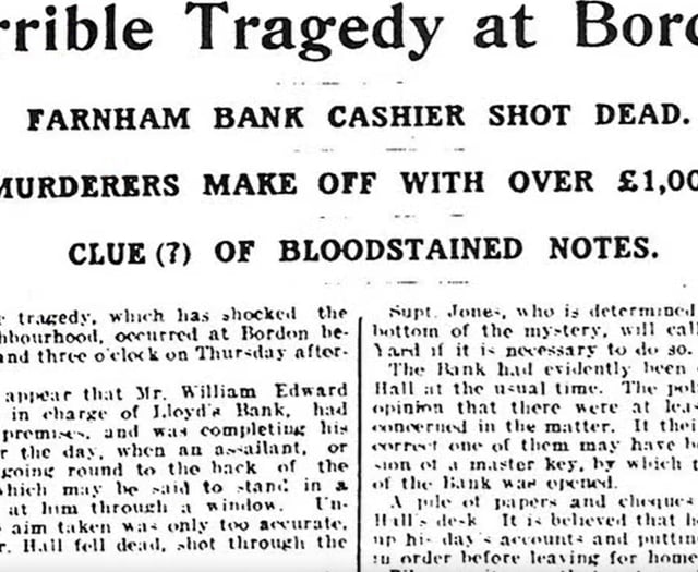 Peeps into the Past: Black day in Bordon as cashier killed in robbery