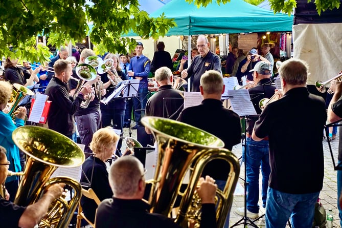 The performance took place at The Square in Petersfield next to the Saturday market (Roger Lewis)