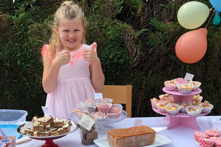 Brooke's first ever bake sale when she was just six-years-old