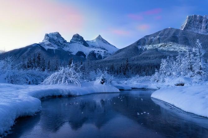 Bow River, Three Sisters Mountains, Canada