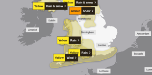 Weather warning as Storm Bert approaches Surrey and Hampshire