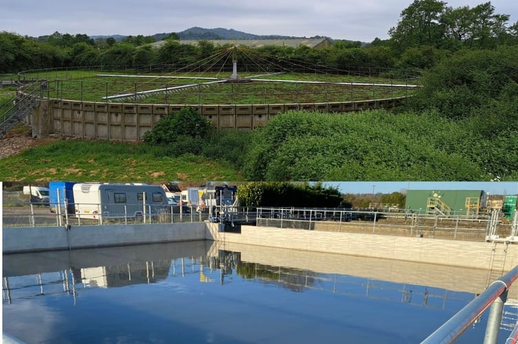 The wastewater treatment sites at Liss (top), and Petersfield 